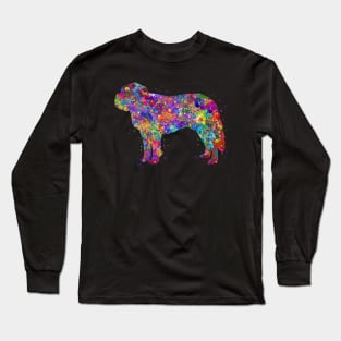 St Bernard dog watercolor Long Sleeve T-Shirt